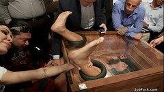 Slim brunette public fucked at party Thumb