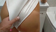 Boyfriend Passionate Fuck Babe in Bathroom and Cum Inside Thumb