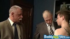 Naughty old daddies threesome pounding young twink hardcore Thumb