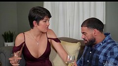 Tiny Shemale (Daisy Taylor) Rides A muscular mans Hard Cock - Transangels Thumb