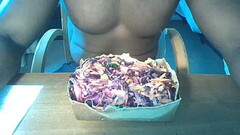 Labia muncher. Healthy eating goals. Thumb