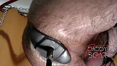 Bear Ryte takes on the Fuck Machine with XXL Egg Plug Thumb
