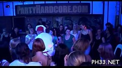 Hard core gang bang in night club Thumb