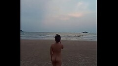 step Mom on beach with dad'_s friends Thumb