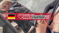 Today, the MILF Hunter fucks skinny MILF Vicky Hundt in an abandoned building &amp_ shoots his cum o Thumb