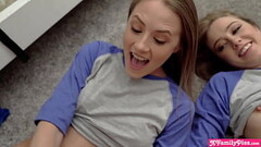 Petite teens on Summer camp fuck in a threesome Thumb