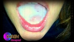 karen jugando con mas semen en la boca (SLOW MOTION) Thumb