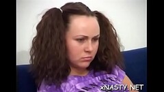 Heavenly barely legal brunette gal Meri enjoys huge love rocket slam her Thumb