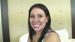 Slutty amateur brunette takes on five big dicks at once Thumb