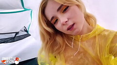 Teen Blowjob Dick Stranger and Hard Rough Sex Outdoor in the Tent Thumb