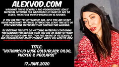 Hotkinkyjo huge gold/black dildo, pucker &amp_ anal prolapse Thumb