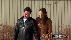 Naughty wifes are receiving oral sex by turns during a hot swinger orgy! Thumb
