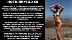 Redhead Hotkinkyjo belly bulge, deep dildo &amp_ prolapse in rocky valley Thumb