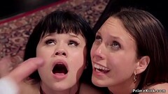 Asian and brunette fuck in bdsm ffm Thumb