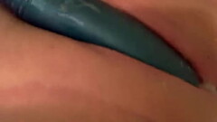Masturbating my wet pussy with blue vibrator until orgasm Thumb