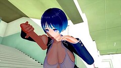 THE FEMALE CLASSMATE WAS IN HEAT IN THE CORRIDOR, SO I HAD TO HELP HIM SOLVE THE PROBLEM 3D HENTAI 6 Thumb