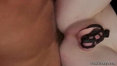 Pale shemale fucked in suspension Thumb