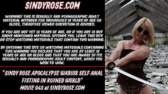 Sindy Rose Apocalypse warrior self anal fisting in ruined world Thumb