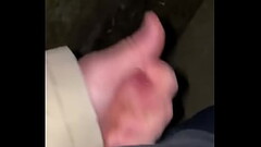 Wanking my hard cock back street nearly got caught Thumb