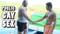 GAYWIRE - Muscular Studs Tomm &amp_ Rudy Black Bumping Uglies Out In Public Thumb