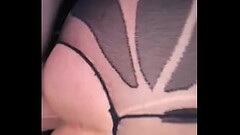 Husband Fucking sexy milf wife from behind in black crotchless pantyhose Thumb