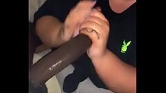 white bitch gagging on some black dick Thumb