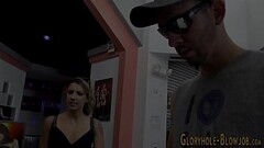 Gloryhole blonde gets smashed and sucks Thumb