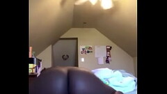 Ebony rides pink dildo Thumb