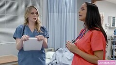 Blonde doctor facesitted by her nurse Thumb