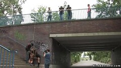 Blindfolded babe is fucked outdoors Thumb
