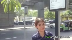 Cute Asian teen gets persuaded in the street Thumb
