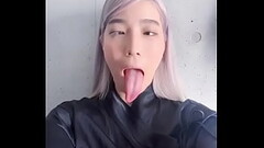 Ahegao slut with long tongue Thumb