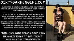 Anal fuck with Dragon dildo from Mrhankeystoys at the terrance Thumb