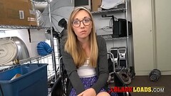 Petite blonde teen is getting her tiny pussy fucked by a huge black dick. Thumb