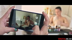 Sofi sneaks up on her boyfriend as he&rsquo_s taking a bath and tries making some pics - FULL SCENE  Thumb