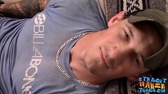 Hunky inked straightie Danali Youkon cums in his hand solo Thumb