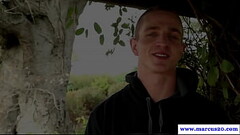 Muscular jock interviewed before jacking off Thumb