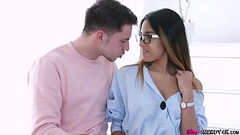 Roxy Lips looks like a cute nerdy music fan who gets all too excited - FULL SCENE on http://SheIsNer Thumb