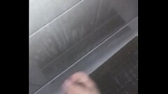 Jerking off in the shower until I cum. Thumb