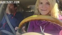 Beautiful face driving a car, oral sex, ideal for travel to work Thumb