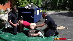 2 cops having hardcore gay interracial sex in the parking lot Thumb