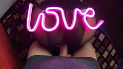 Romantic Sex Amateur Couple under the Light of a Pink Lamp LOVE Thumb