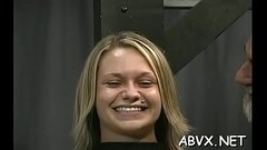 Cute babe is gently touching her putz era Thumb