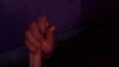 Stroking my big cock in bed Thumb