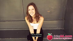 What a HORNY TEENIE! &rarr_ Alessandra Amore &larr_ sucks and rides dick in public! ◆ Dates66.com (F Thumb