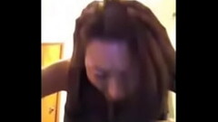 White woman gets a very rough face fuck from a black dick Thumb