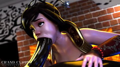 Mei BlowJob with Black Guy Thumb