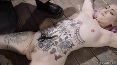 Alt pale slave ass whipped in dungeon Thumb