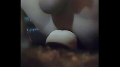 Riding a large dildo for the first time Thumb