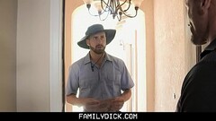 FamilyDick - Muscle Stepdaddy Fucks His Stepson And The Horny Postman Thumb